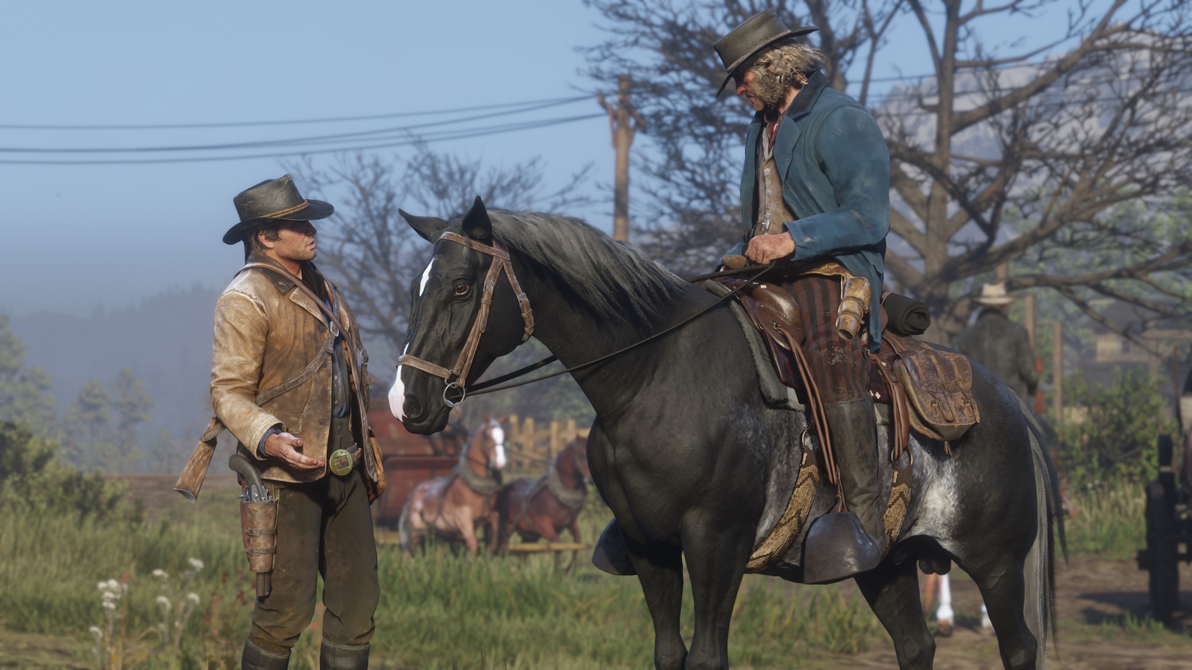 Red Dead Redemption 2 screenshot morgan discute avec un cavalier