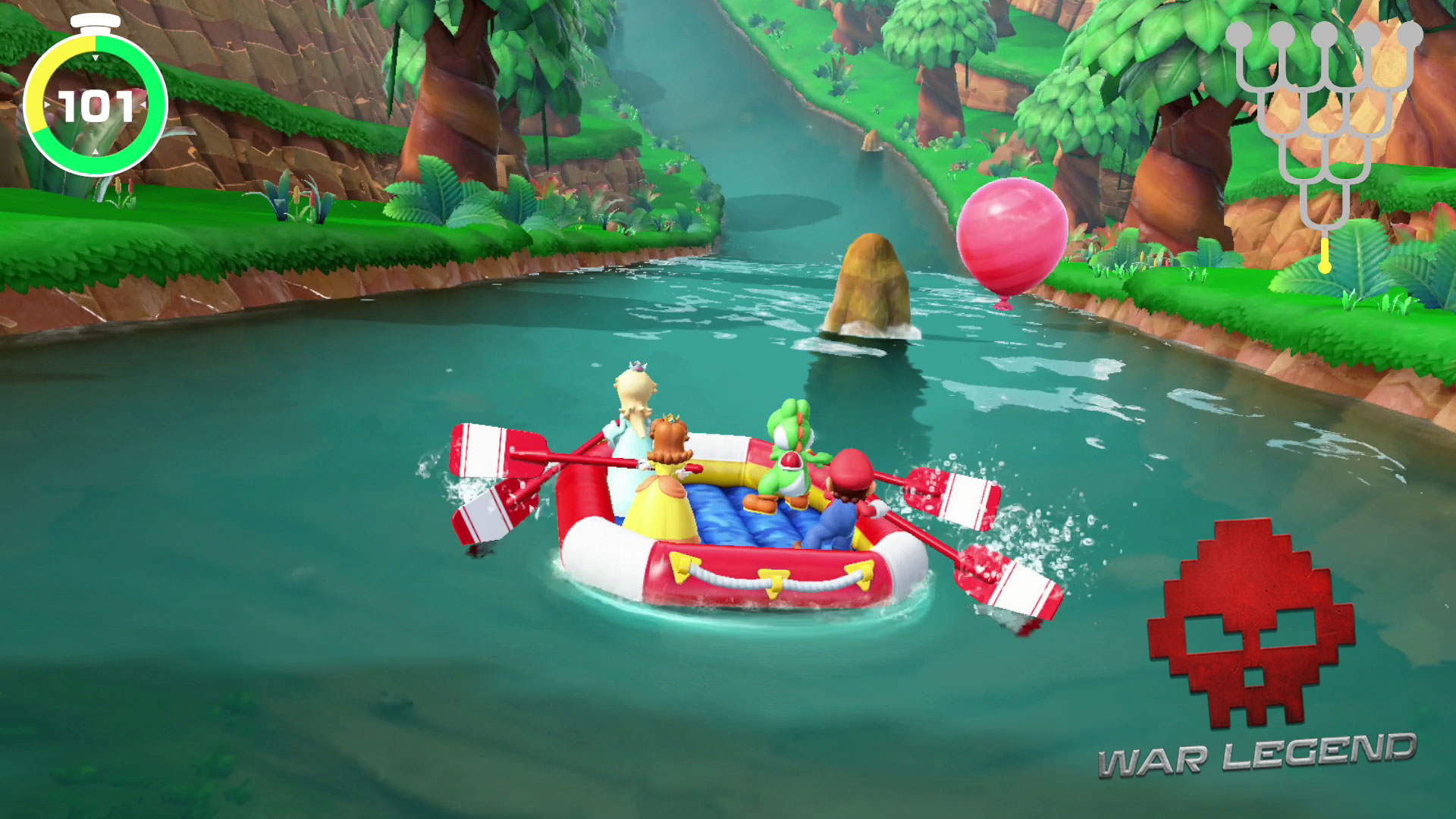 Test Super Mario Party session de rafting
